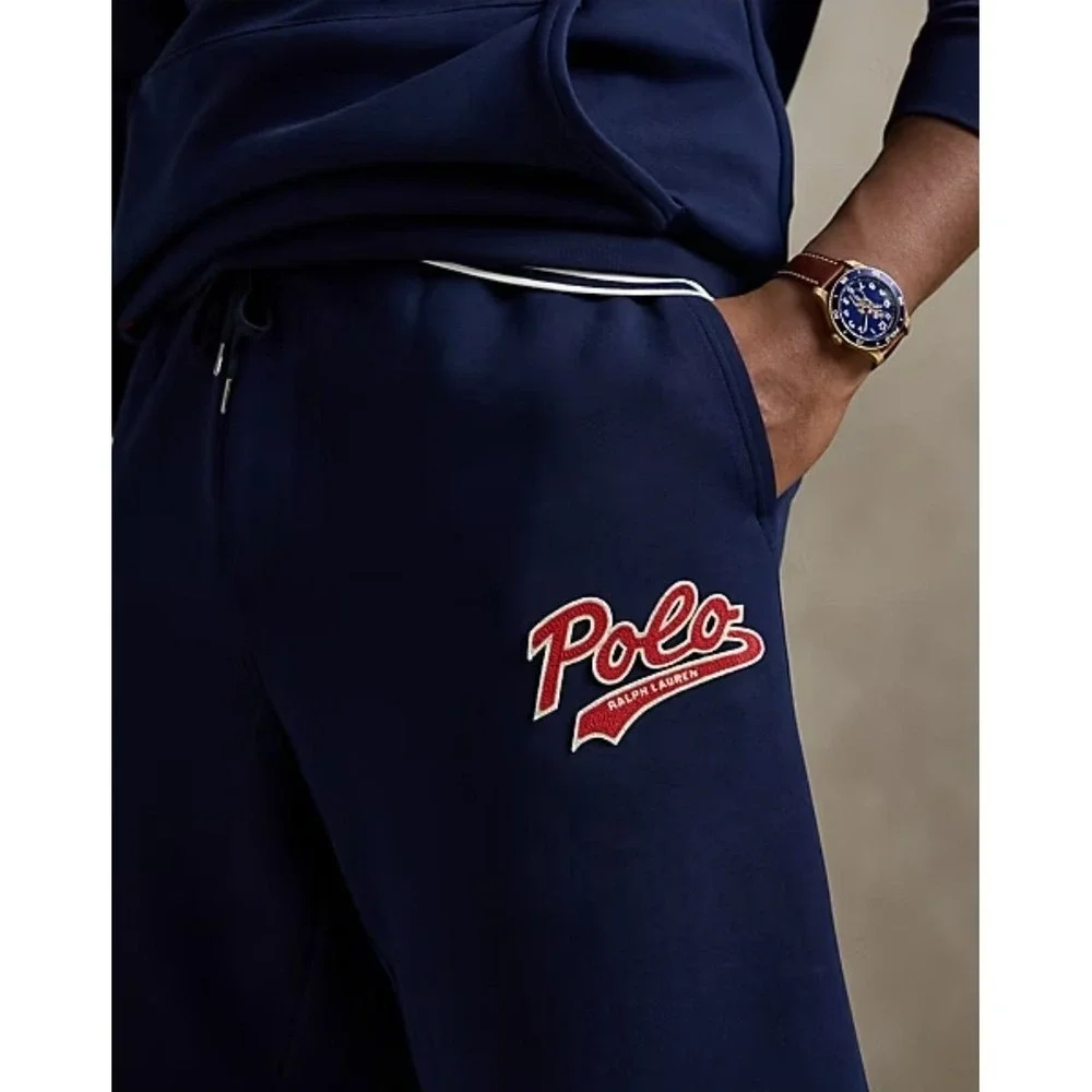 Polo Ralph Lauren Navy Blue Fleece Elastic Waste Shorts Stitched Logo Men's 3XB
